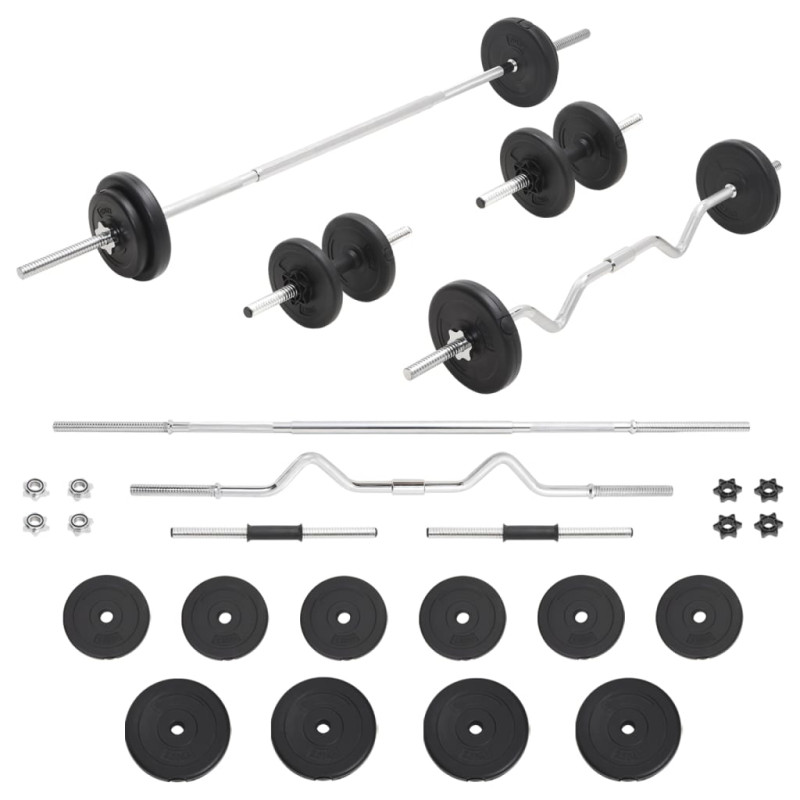 Ensemble d haltères et de barres 30 kg