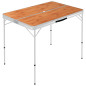 Table de camping pliable avec 2 bancs Aluminium Marron