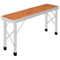 Table de camping pliable avec 2 bancs Aluminium Marron