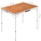 Table de camping pliable avec 2 bancs Aluminium Marron