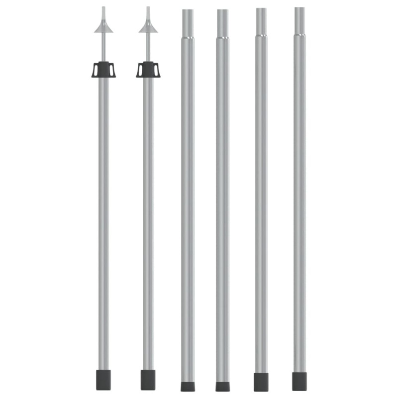 Mâts de bâche télescopiques 102 260 cm 2 pcs Aluminium