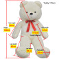 Ourson en peluche XXL Blanc 160 cm 