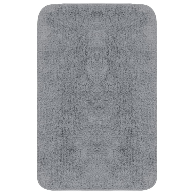 Jeu de tapis de salle de bain 3 pcs Tissu Gris