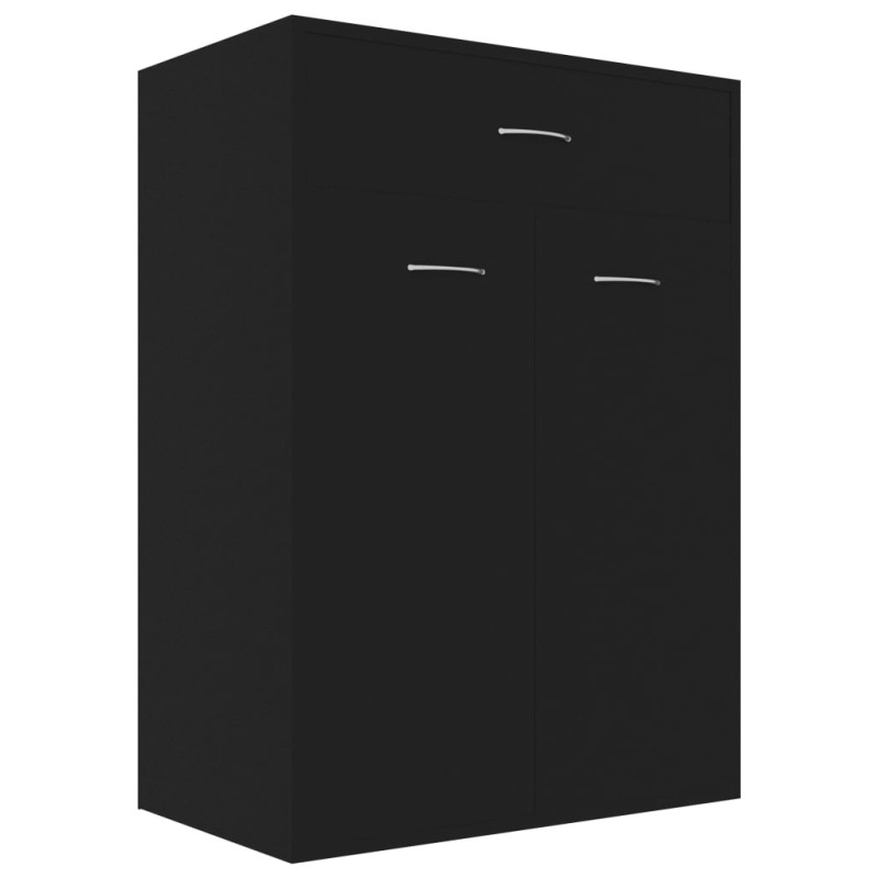 Armoire à chaussures Noir 60x35x84 cm Bois d ingénierie