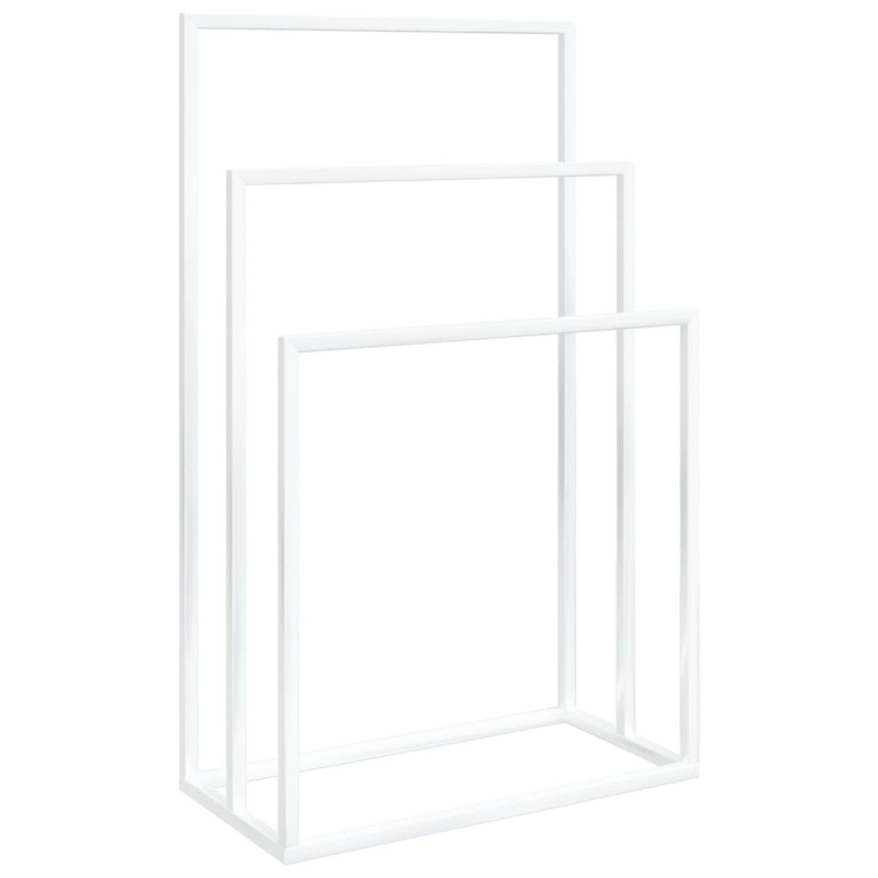 Porte serviettes sur pied Blanc 48x24x79 cm Fer