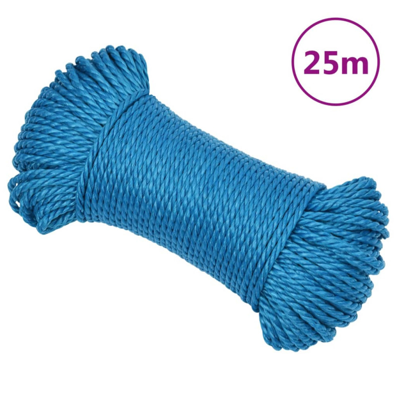 Corde de travail Bleu 3 mm 25 m Polypropylène