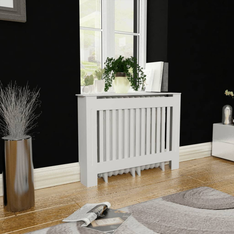 Cache radiateur 112 cm MDF Blanc