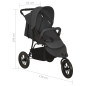 Poussette pour bébé Anthracite Acier