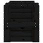 Boîte de rangement Noir 91x40,5x42 cm Bois massif de pin