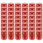 48 pcs Pots à confiture avec couvercle rouge Verre 230 ml