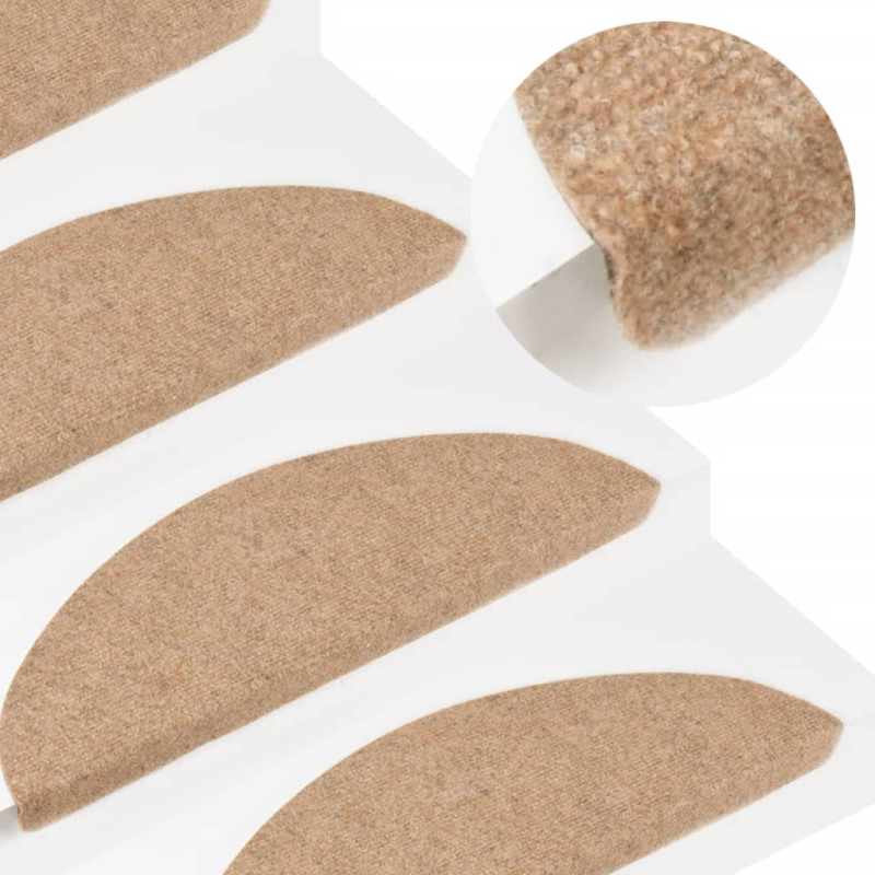 Tapis d escalier auto adhésifs 10 pcs beige 56x17x3 cm