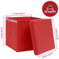 Boîtes de rangement et couvercles 10 pcs Rouge 32x32x32cm Tissu