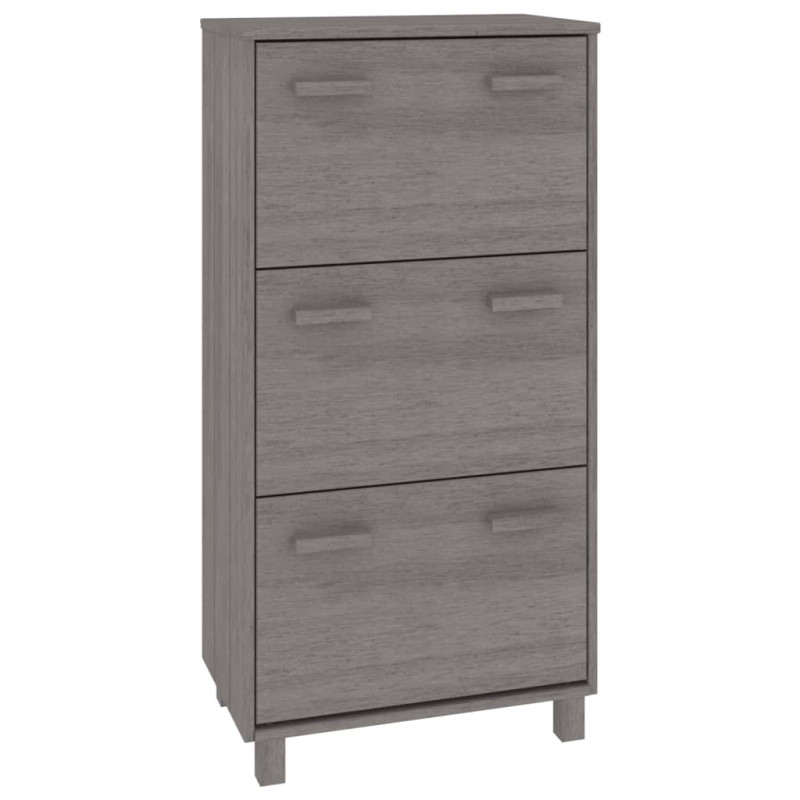 Armoire à chaussures HAMAR Gris clair 59,5x35x117 cm Pin massif