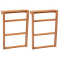 Porte serviettes 2 pcs Bois de teck massif