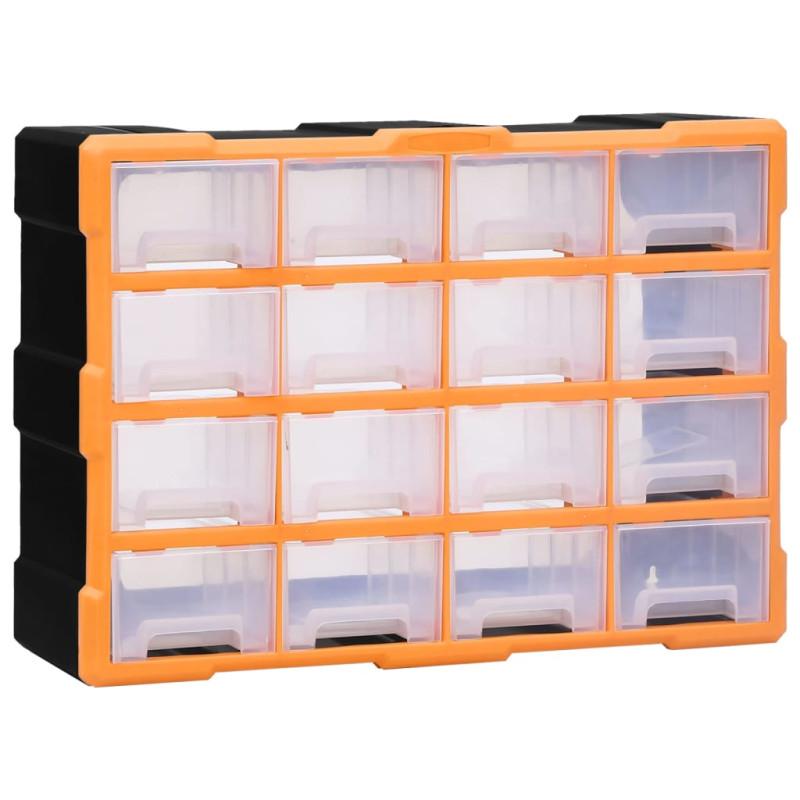 Organisateur multi tiroirs avec 16 tiroirs centraux 52x16x37 cm