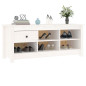 Armoire à chaussures Blanc 110x38x45,5 cm Bois de pin massif