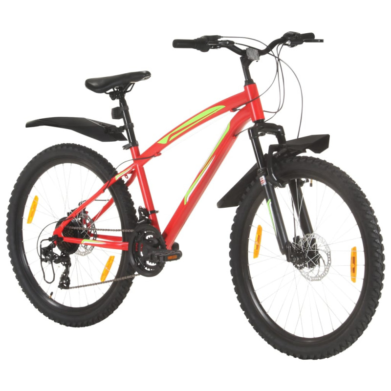 Vélo de montagne 21 vitesses Roues de 26 pouces 36 cm Rouge