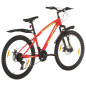 Vélo de montagne 21 vitesses Roues de 26 pouces 36 cm Rouge