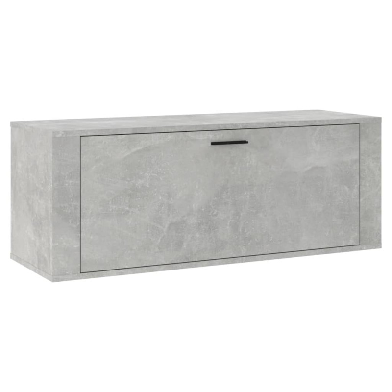 Armoire à chaussures murale Gris béton 100x35x38 cm