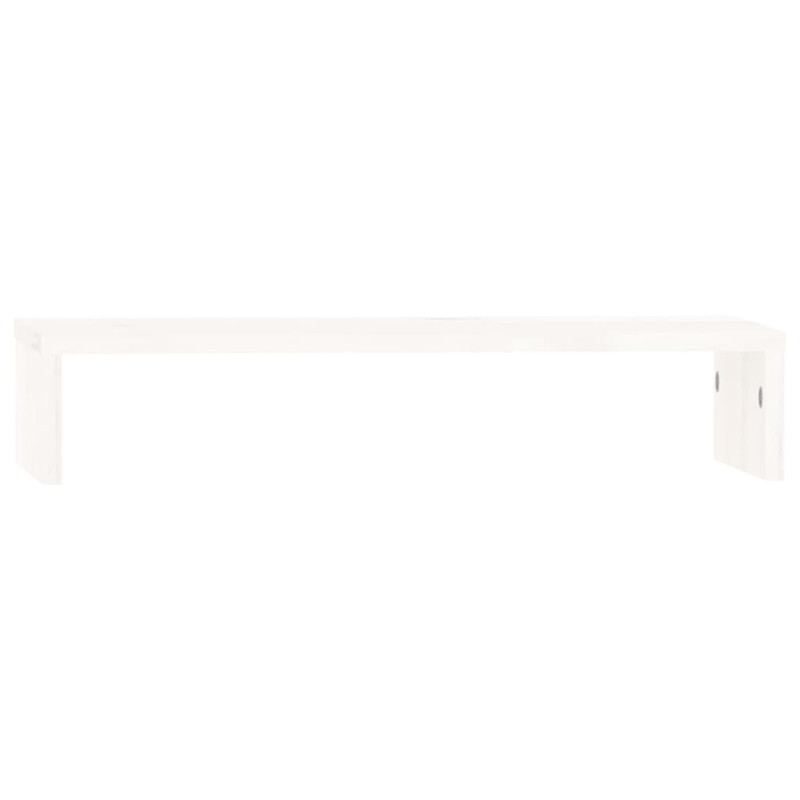 Support de moniteur Blanc 50x27x10 cm Bois de pin solide