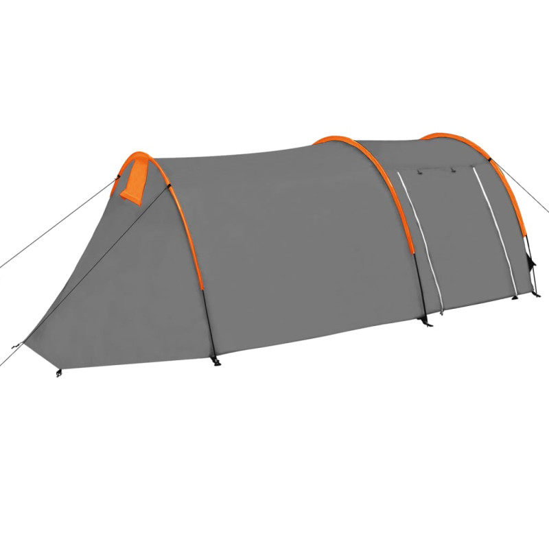 Tente de camping pour 4 personnes gris et orange