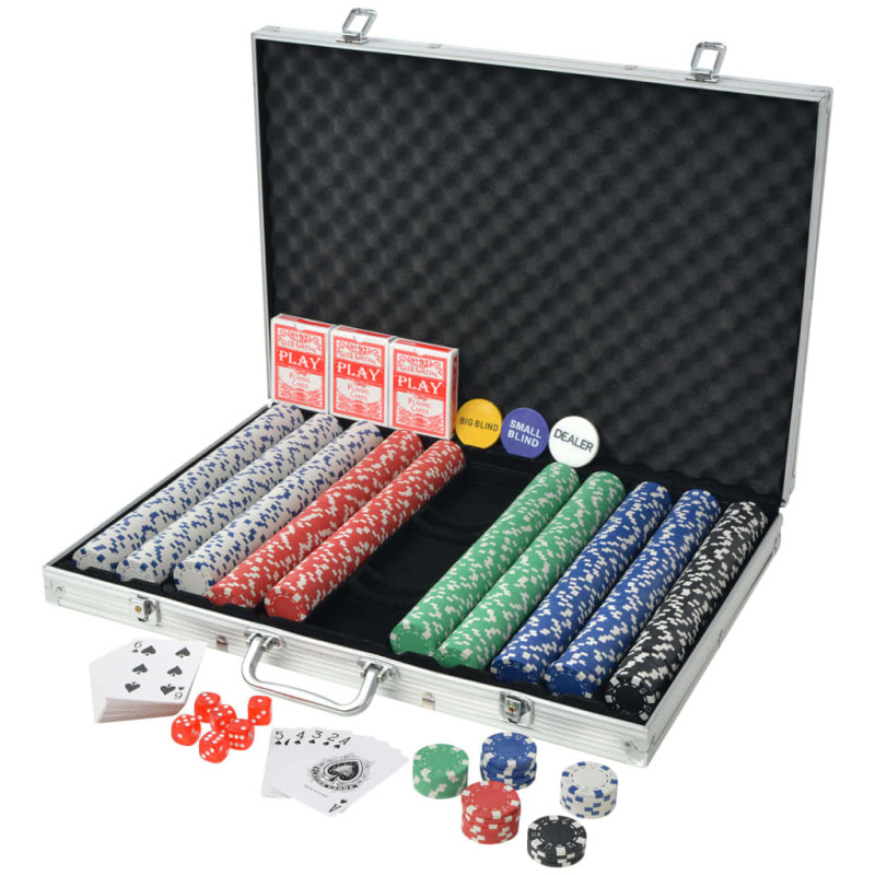 Jeu de poker avec 1000 jetons Aluminium