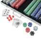 Jeu de poker avec 1000 jetons Aluminium