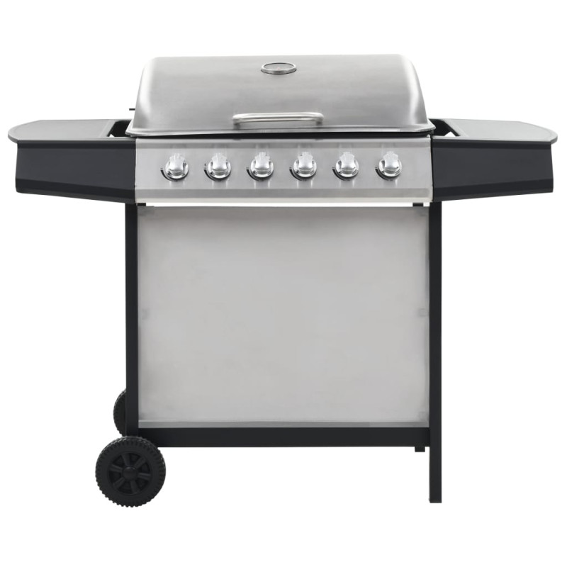 Barbecue au gaz avec 6 zones de cuisson Inox Argenté