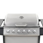 Barbecue au gaz avec 6 zones de cuisson Inox Argenté