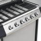 Barbecue au gaz avec 6 zones de cuisson Inox Argenté