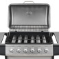 Barbecue au gaz avec 6 zones de cuisson Inox Argenté