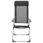 Chaises pliables de camping lot de 4 Noir Aluminium