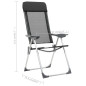 Chaises pliables de camping lot de 4 Noir Aluminium