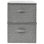 Boîtes de rangement 2 pcs Tissu 43x34x23 cm Gris