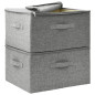 Boîtes de rangement 2 pcs Tissu 43x34x23 cm Gris