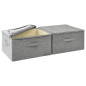 Boîtes de rangement 2 pcs Tissu 43x34x23 cm Gris