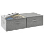 Boîtes de rangement 2 pcs Tissu 43x34x23 cm Gris