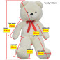 Ourson en peluche XXL Blanc 135 cm 