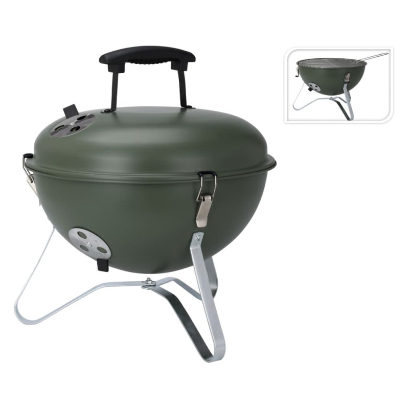 ProGarden Barbecue forme de boule 37 cm vert olive