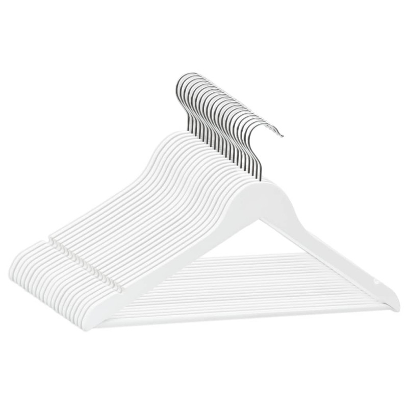 Cintres antidérapants 20 pcs Blanc Bois dur