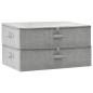 Boîtes de rangement 2 pcs Tissu 70x40x18 cm Gris