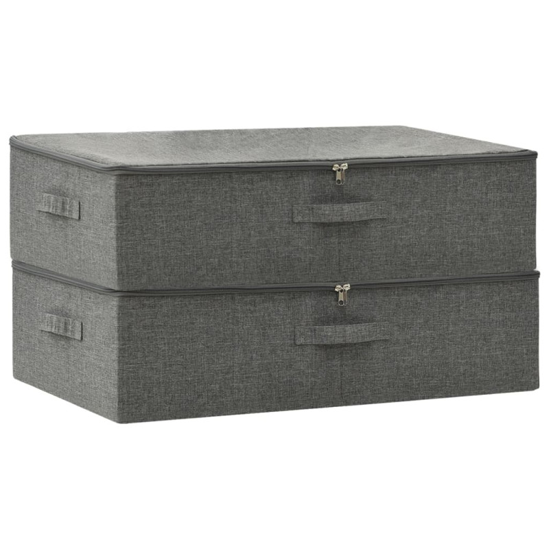 Boîtes de rangement 2 pcs Tissu 70x40x18 cm Anthracite