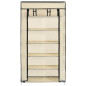 Armoire à chaussures avec housse Crème 58x28x106 cm Tissu