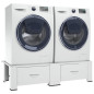 Socle double pour lave linge et sèche linge avec tiroirs Blanc