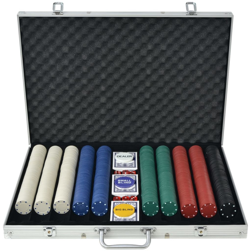 Jeu de poker avec 1000 jetons Aluminium