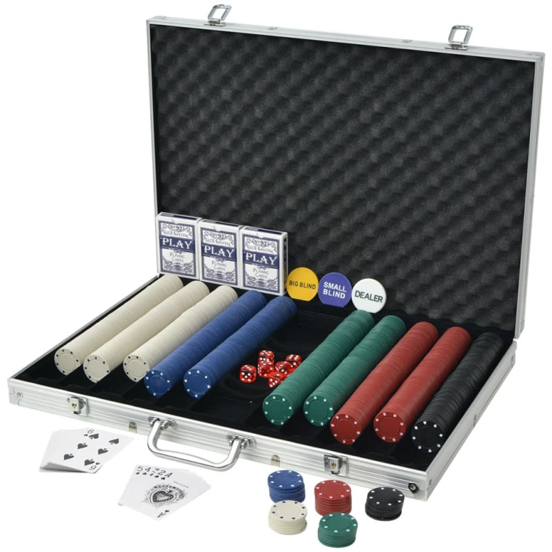 Jeu de poker avec 1000 jetons Aluminium