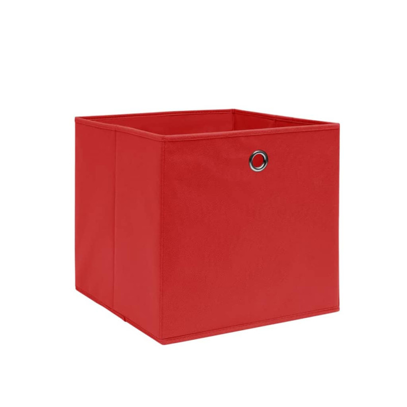 Boîtes de rangement 4 pcs Tissu intissé 28x28x28 cm Rouge