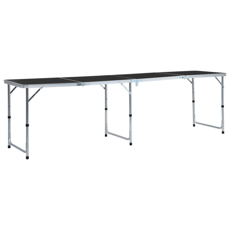 Table pliable de camping Gris Aluminium 240x60 cm