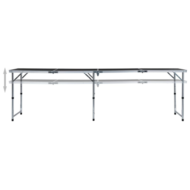 Table pliable de camping Gris Aluminium 240x60 cm