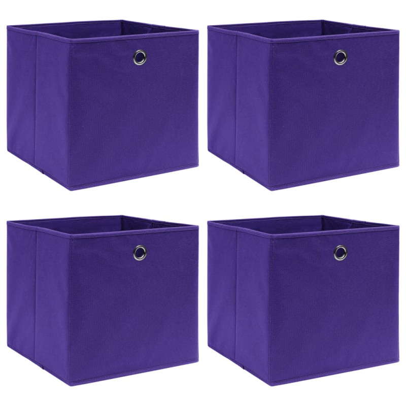 Boîtes de rangement 4 pcs Violet 32x32x32 cm Tissu